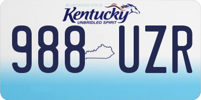 KY license plate 988UZR