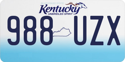 KY license plate 988UZX