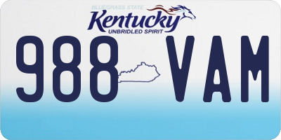KY license plate 988VAM