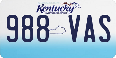 KY license plate 988VAS
