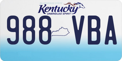 KY license plate 988VBA