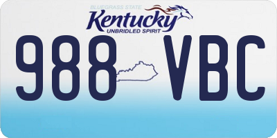 KY license plate 988VBC