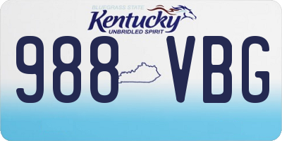 KY license plate 988VBG