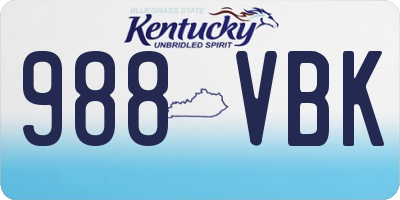 KY license plate 988VBK