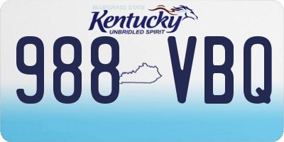 KY license plate 988VBQ