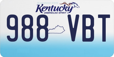 KY license plate 988VBT