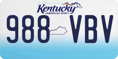 KY license plate 988VBV