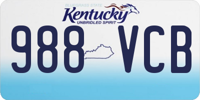 KY license plate 988VCB
