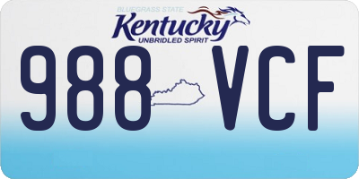 KY license plate 988VCF