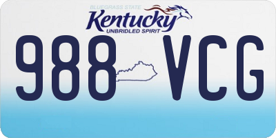 KY license plate 988VCG