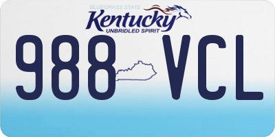 KY license plate 988VCL