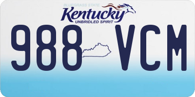 KY license plate 988VCM