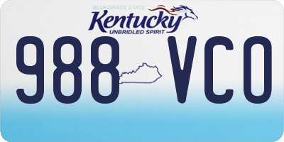 KY license plate 988VCO