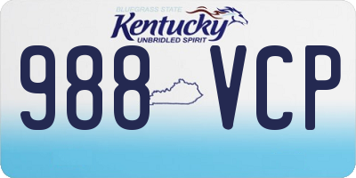 KY license plate 988VCP