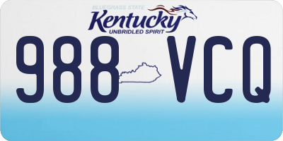 KY license plate 988VCQ
