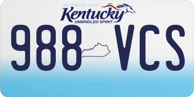 KY license plate 988VCS