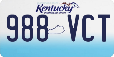 KY license plate 988VCT