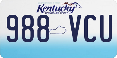 KY license plate 988VCU