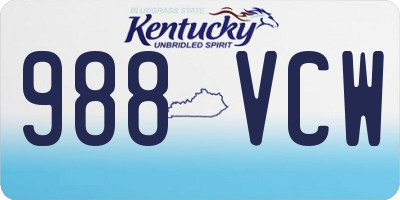 KY license plate 988VCW
