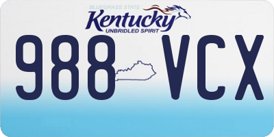 KY license plate 988VCX