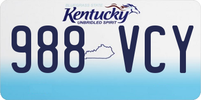 KY license plate 988VCY