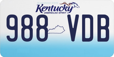 KY license plate 988VDB