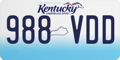 KY license plate 988VDD