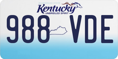 KY license plate 988VDE