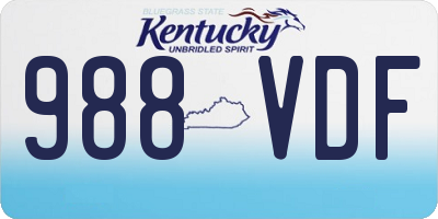 KY license plate 988VDF