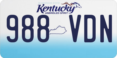 KY license plate 988VDN