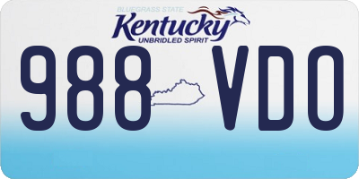 KY license plate 988VDO