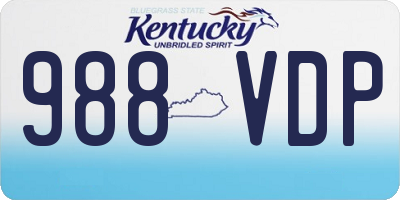KY license plate 988VDP