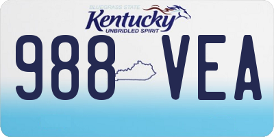 KY license plate 988VEA
