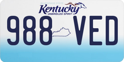 KY license plate 988VED