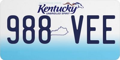 KY license plate 988VEE