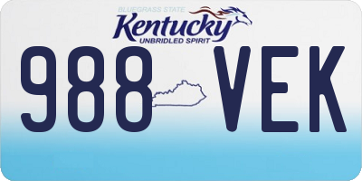 KY license plate 988VEK