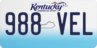KY license plate 988VEL