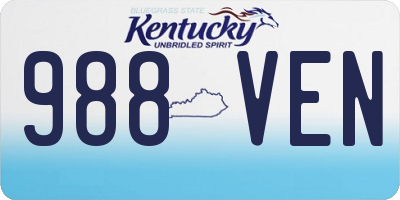 KY license plate 988VEN
