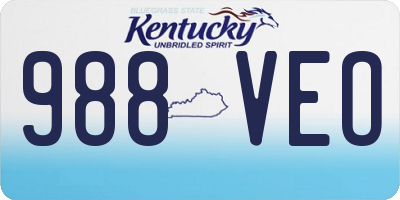 KY license plate 988VEO