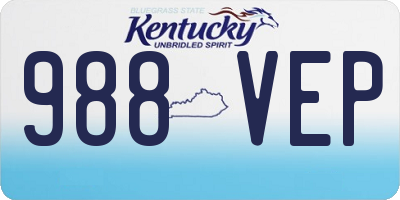 KY license plate 988VEP