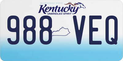 KY license plate 988VEQ