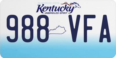 KY license plate 988VFA