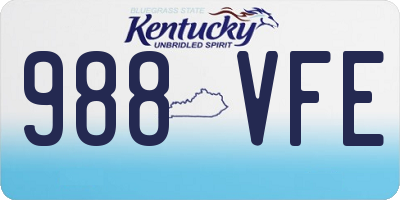 KY license plate 988VFE