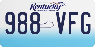 KY license plate 988VFG