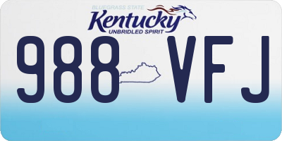 KY license plate 988VFJ