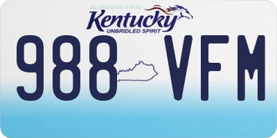 KY license plate 988VFM