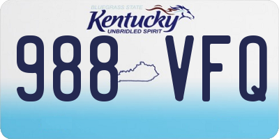 KY license plate 988VFQ