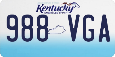KY license plate 988VGA