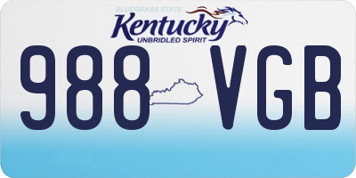 KY license plate 988VGB