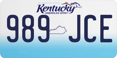 KY license plate 989JCE